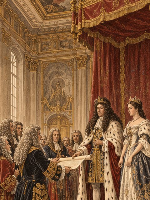 Lords present the Declaration of Right to William and Mary